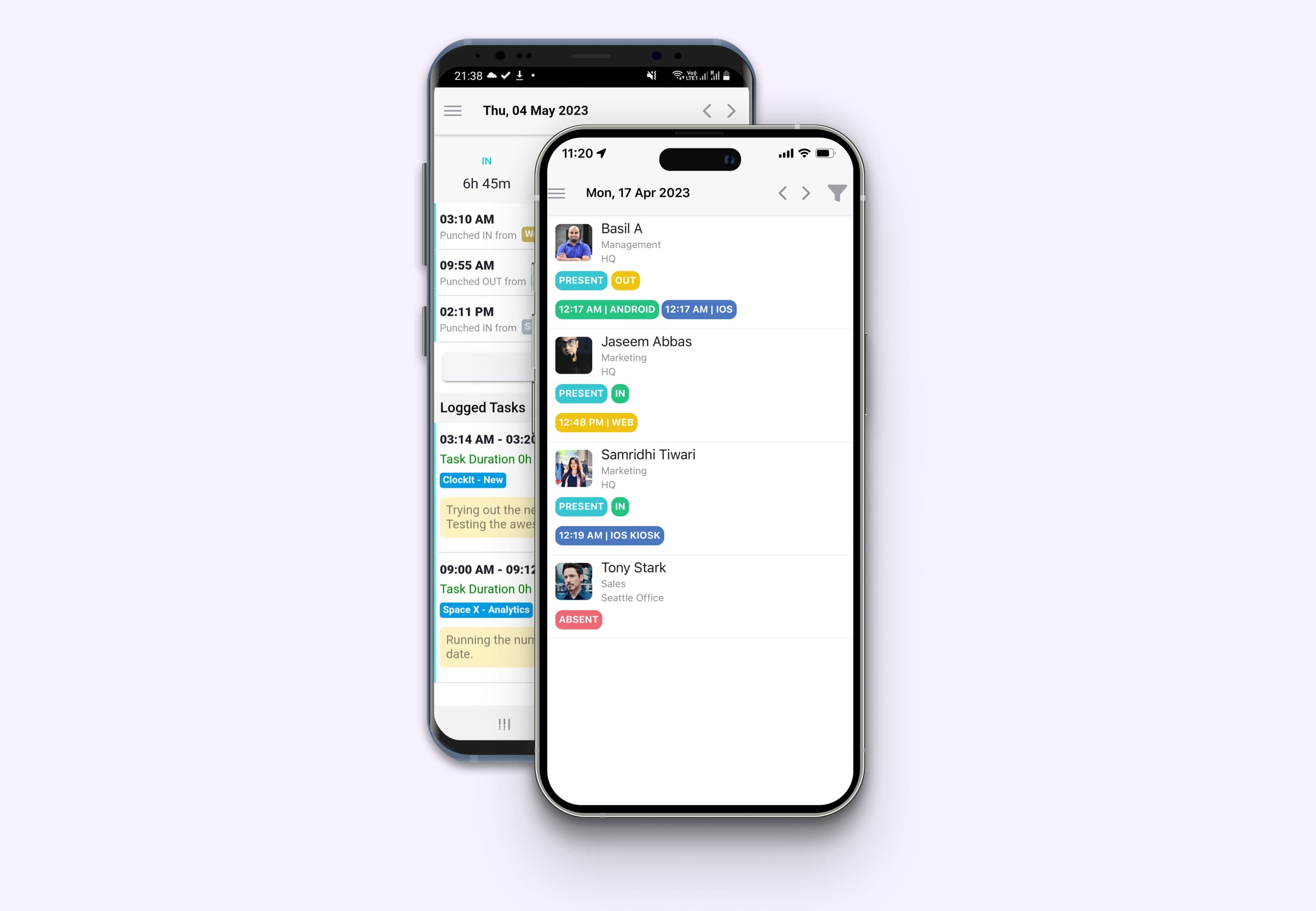 ClockIt automatic time tracking across web, mobile, and kiosk apps