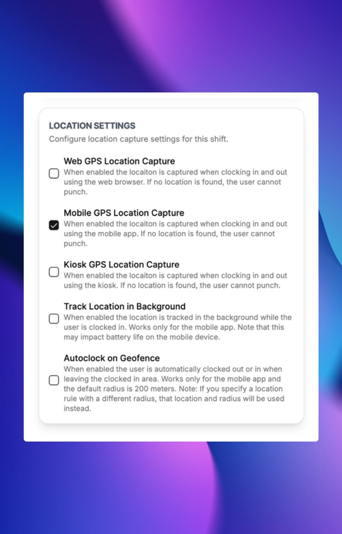 Universal employee scheduling view dashboard