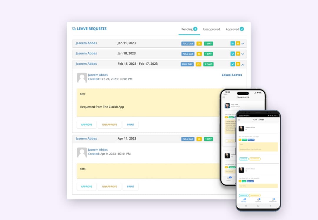 Mobile Time Off Requests