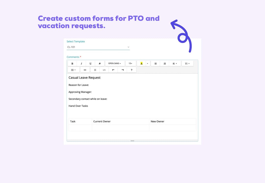 Custom PTO Request Forms