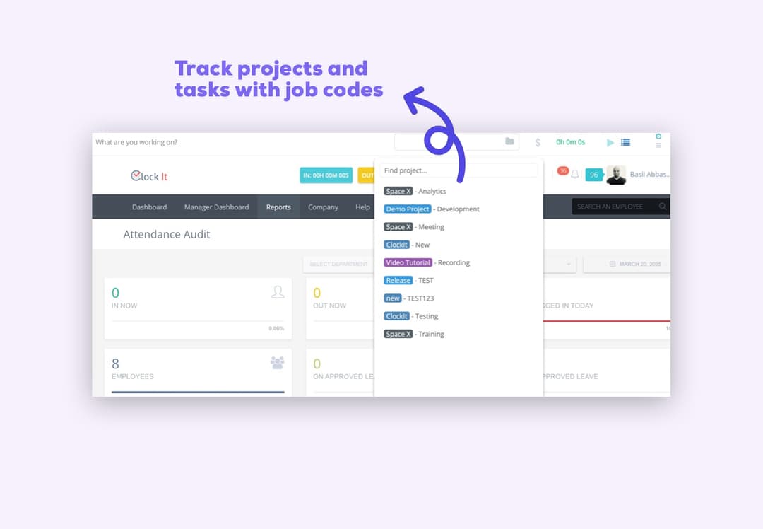 Project and Job Code Tracking