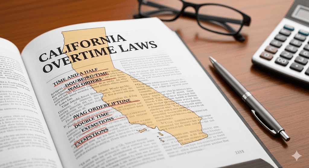 Navigate California's complex overtime laws with this comprehensive guide. Learn about daily and weekly overtime rules, the three-part test for exempt vs. non-exempt employees, special industry regulations, and the severe penalties for misclassification and non-compliance.